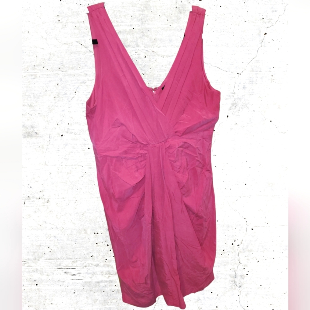 Pink V-Neck Cocktail Party Dress